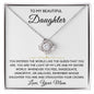 To My Daughter-"You Are A Queen, Love Mom" Love Knot Necklace