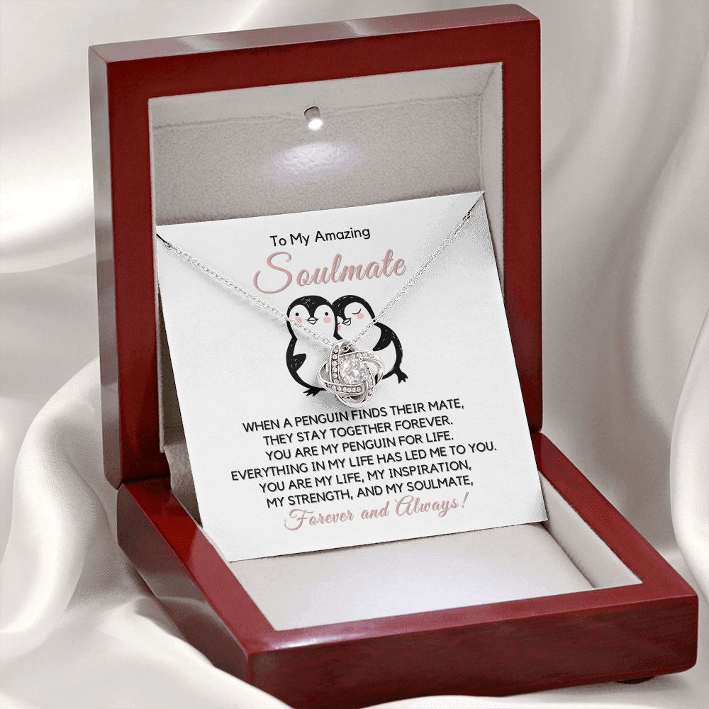 To My Soulmate-"You Are My Life" Love Knot Necklace