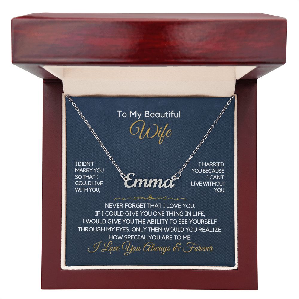 To My Wife-"You Are Special" Personalized Name Necklace