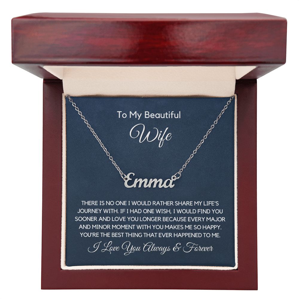 To My Wife-"Moments With You" Personalized Name Necklace
