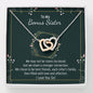 To My Bonus Sister-"Best Friends by Choice" Hearts Necklace