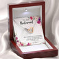"Wedding Memories with My Bridesmaid" Hearts Necklace (mahogany box)