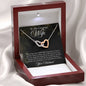 To My Gorgeous Wife-"My Heart Belongs to You" Hearts Necklace (mahogany box)