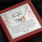 To My Beautiful Daughter-"Best Thing to Me" Hearts Necklace (mahogany box)
