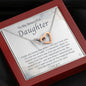 To My Beautiful Daughter-"I Love You" Hearts Necklace (mahogany box)