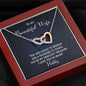 To My Beautiful Wife-"Sweetest Treasure" Hearts Necklace (mahogany box)