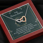 To My Bonus Sister-"Best Friends by Choice" Hearts Necklace (mahogany box)