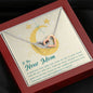 To The New Mom-"Your Precious Baby" Hearts Necklace (mahogany box)