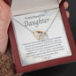 To My Beautiful Daughter-"I Love You" Hearts Necklace (mahogany box)
