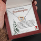 Grandmother to Granddaughter-You Brighten My Days, Hearts Necklace (mahogany box)