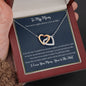To My Mom-"Thanks for Putting Up With Me" Hearts Necklace
