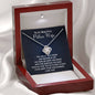 To My Beautiful Police Wife, My Partner in Life-Love Knot Necklace (mahogany box)