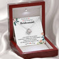 "Thank You for Being My Bridesmaid" Necklace Gift (mahogany box)
