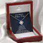 To My Beautiful Police Wife, I Will Walk The Thin Blue Line-Love Knot Necklace (mahogany box)