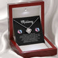 To My Mommy-"So Excited to Meet You" Love Necklace (mahogany box)