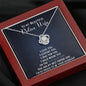 To My Beautiful Police Wife, I Will Walk The Thin Blue Line-Love Knot Necklace (mahogany box)