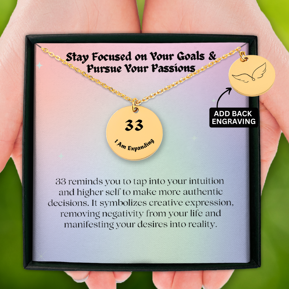 33 Angel Number Necklace-"Pursue Your Passions" Coin Necklace