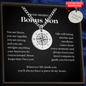 Personalized Compass Necklace for Bonus Son, Cuban Coin Necklace