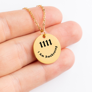 1111 Angel Number Necklace-"I Am Awakening" Coin Necklace