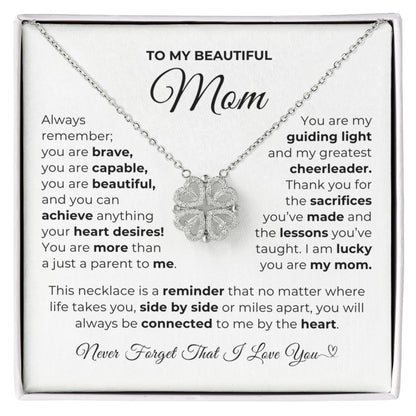 Lucky You Are My Mom-Magnetic Hearts Necklace
