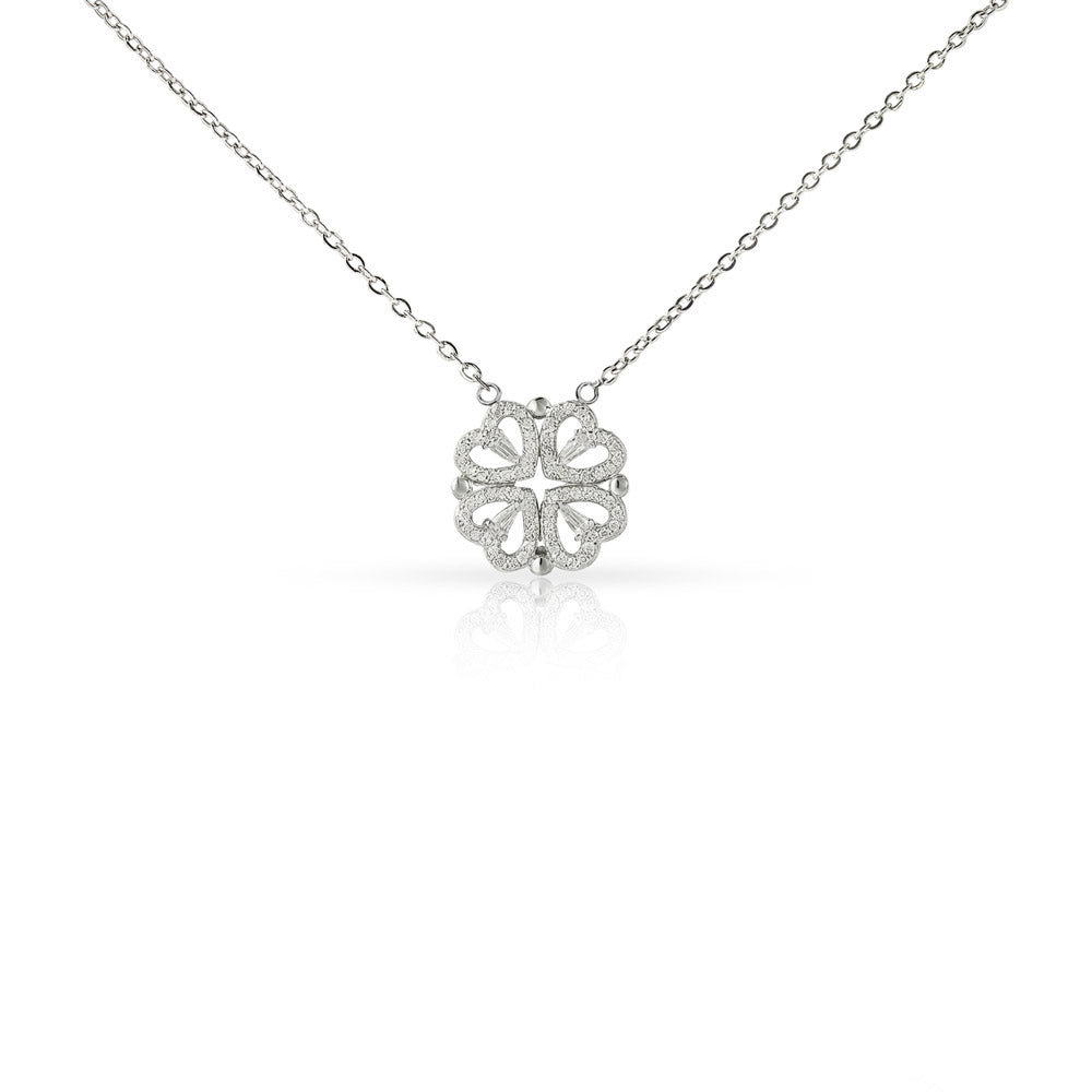 Lucky You Are My Mom-Magnetic Hearts Necklace
