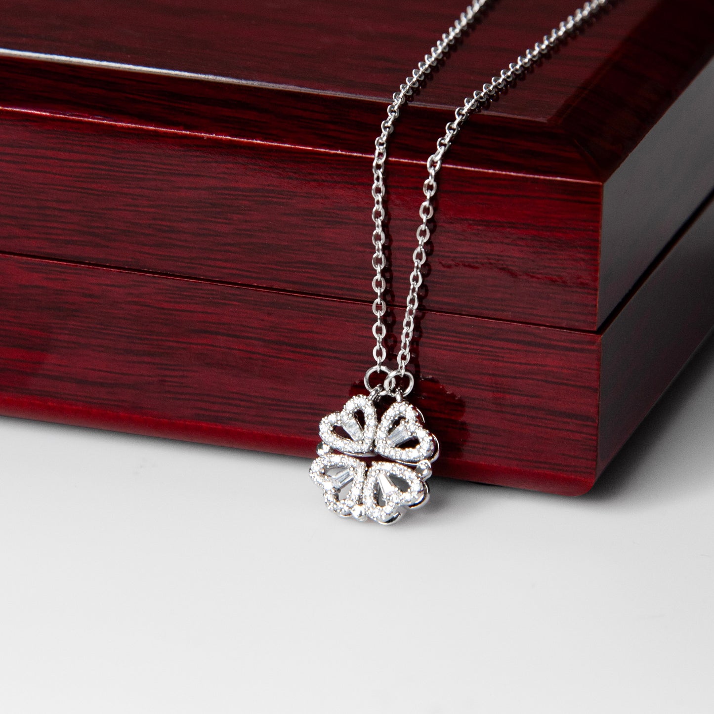 Lucky You Are My Mom-Magnetic Hearts Necklace