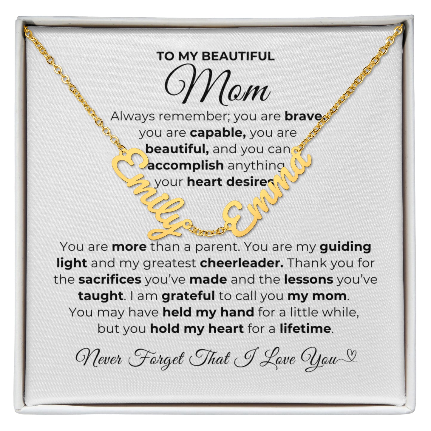 You Are My Guiding Light-Mom Multiple Names Necklace