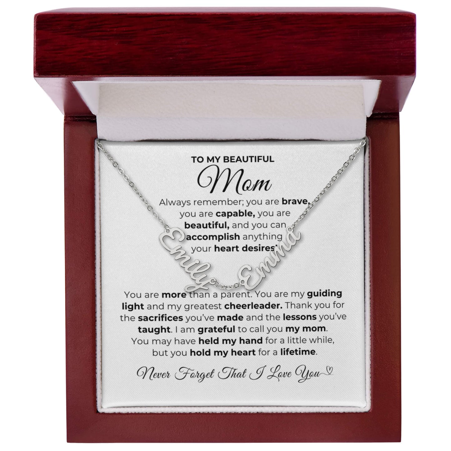 You Are My Guiding Light-Mom Multiple Names Necklace