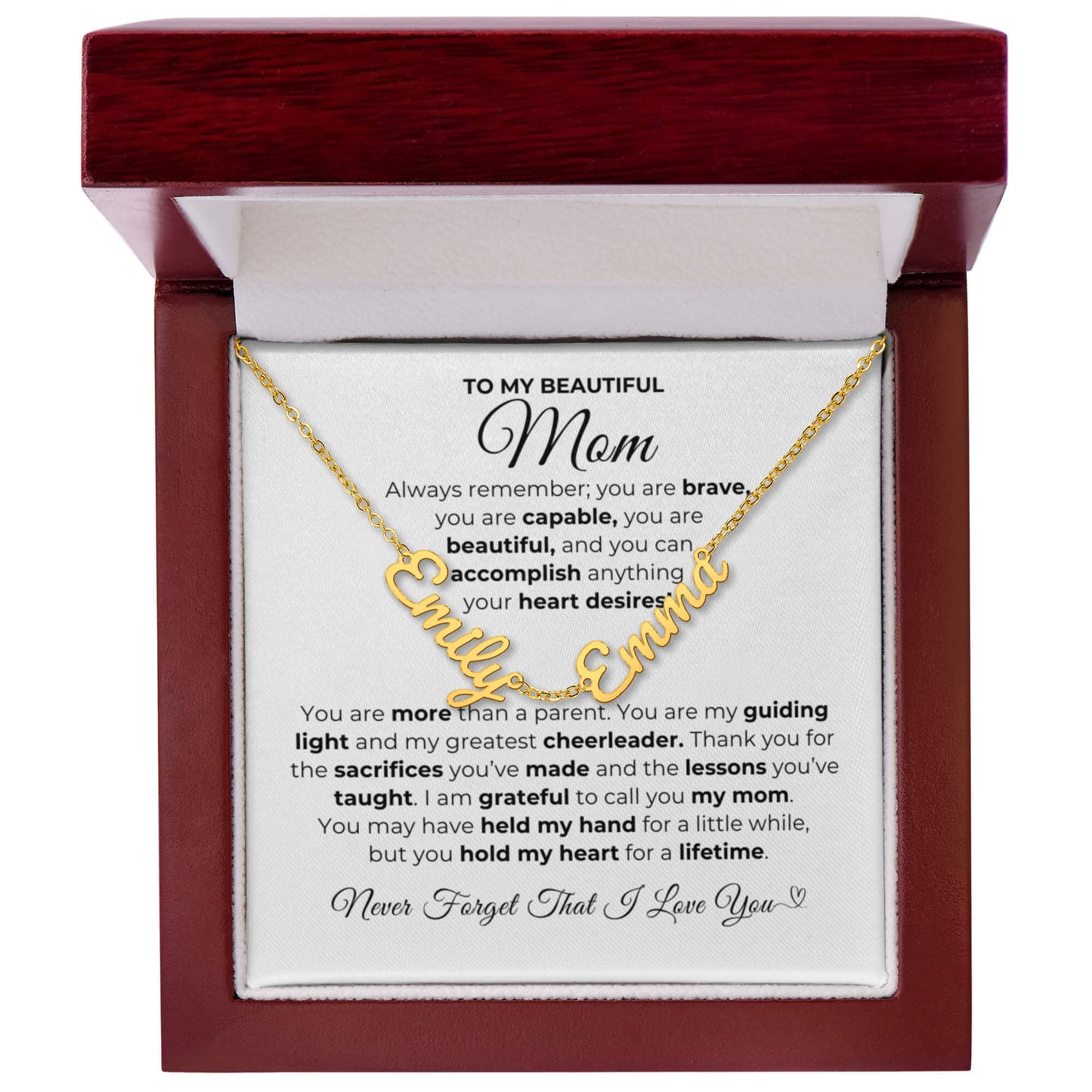 You Are My Guiding Light-Mom Multiple Names Necklace