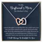 To My Boyfriend's Mom-"On Mothers Day" Hearts Necklace