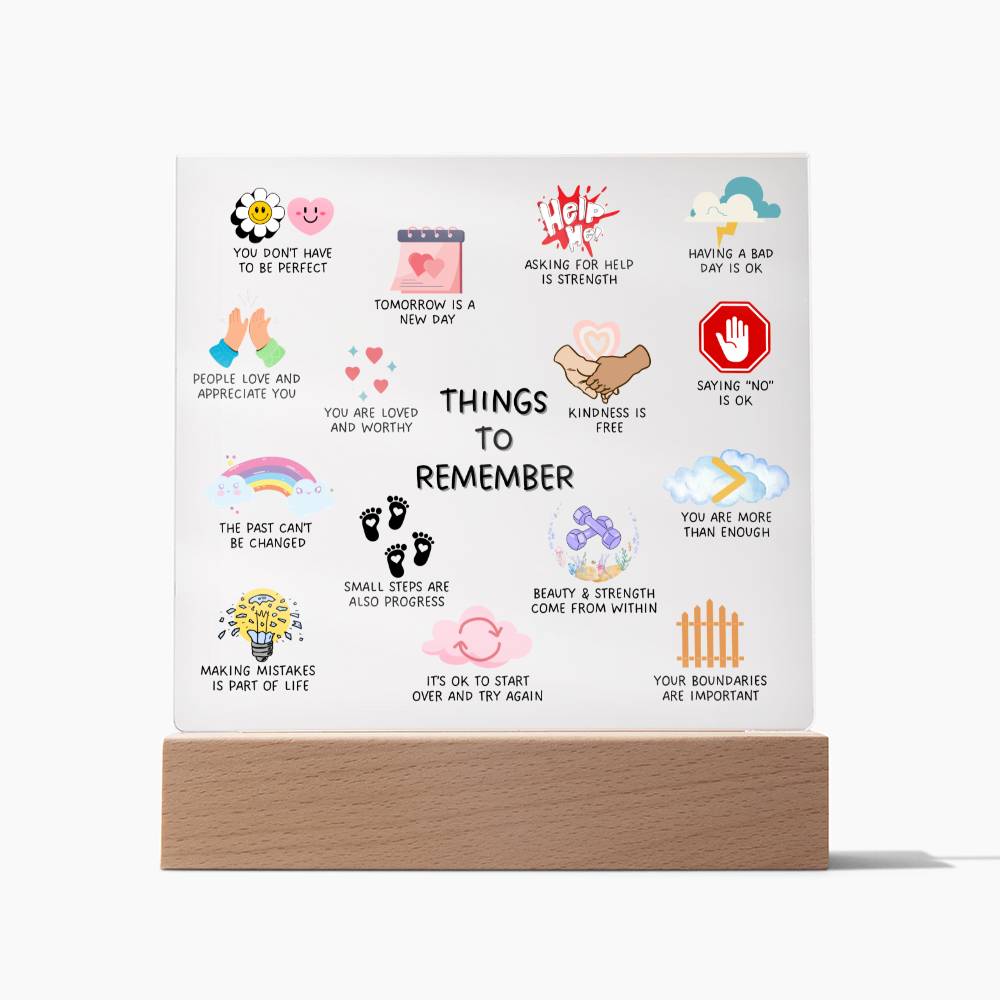 Things To Remember-Positive Mindset Square Plaque