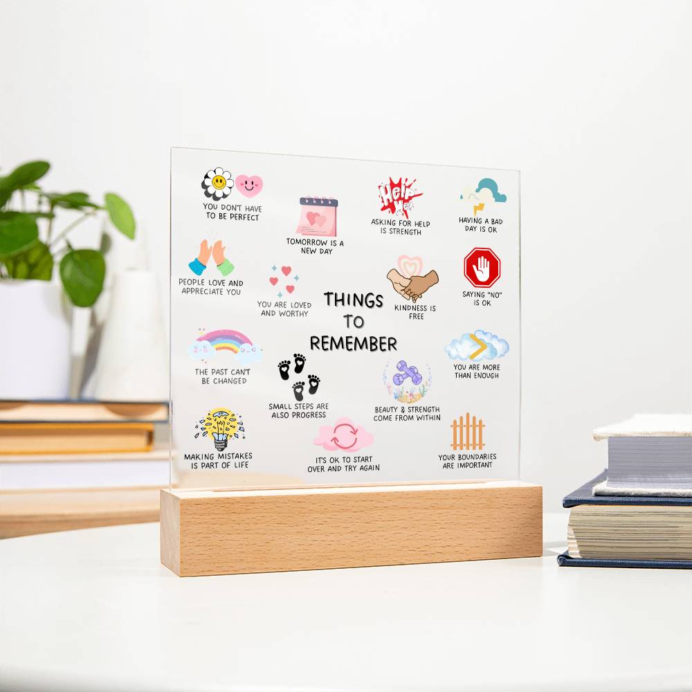 Things To Remember-Positive Mindset Square Plaque