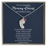 Mommy of Twins-Baby Feet Necklace