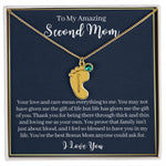 To My Amazing Second Mom-Baby Feet Necklace