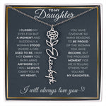 Personalized Name Necklace with Birth Flower For Daughter