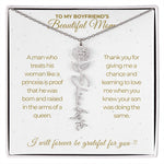 To My Boyfriend's Beautiful Mom-"A Queen" Birth Month Name Necklace