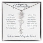 To My Beautiful Granddaughter-"Vibrant and Resilient" Birth Month Name Necklace