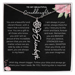 To My Beautiful Granddaughter-"In My Heart" Birth Month Name Necklace