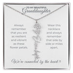 To My Beautiful Granddaughter-"Vibrant and Resilient" Birth Month Name Necklace