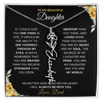 To My Beautiful Daughter from Dad-"Always With You" Birth Month Name Necklace