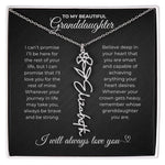 To My Beautiful Granddaughter-"Be Brave and Strong" Birth Month Name Necklace