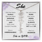 "She"-Personalized Name Necklace with Birth Flower