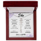 "She"-Personalized Name Necklace with Birth Flower
