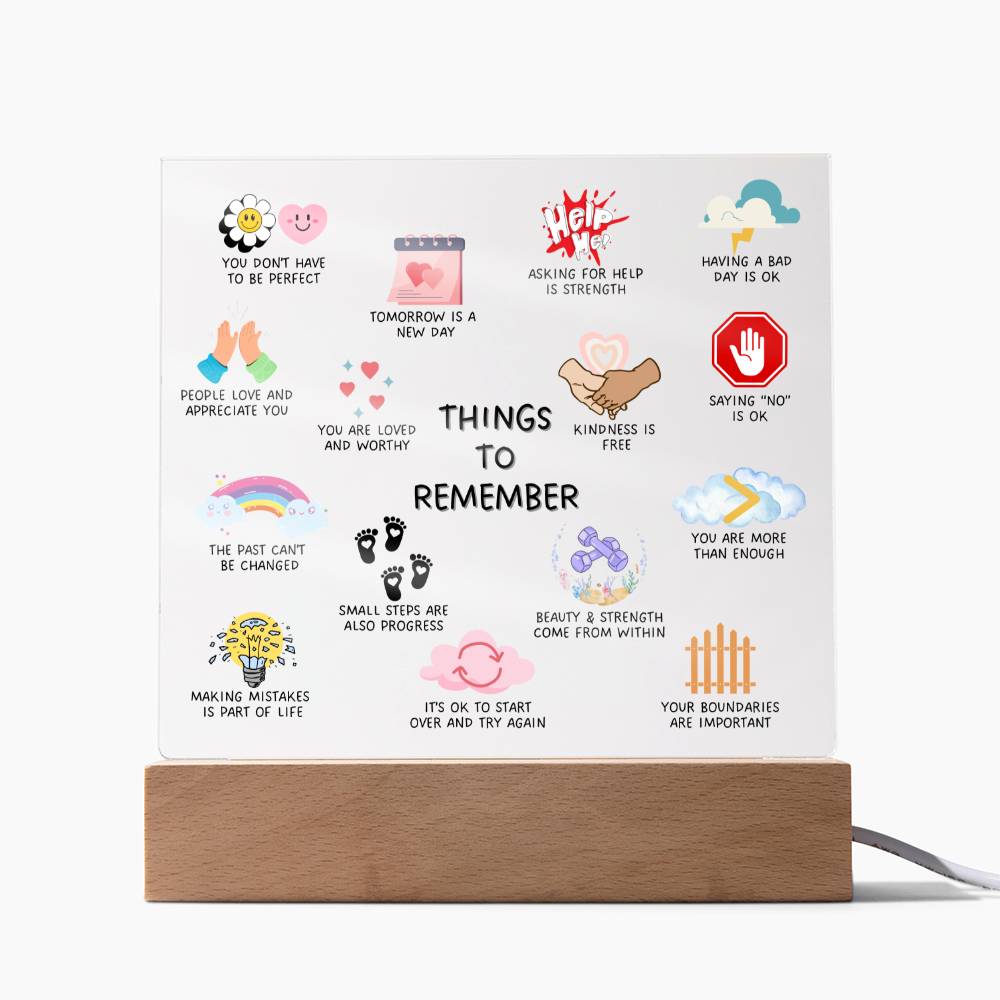 Things To Remember-Positive Mindset Square Plaque