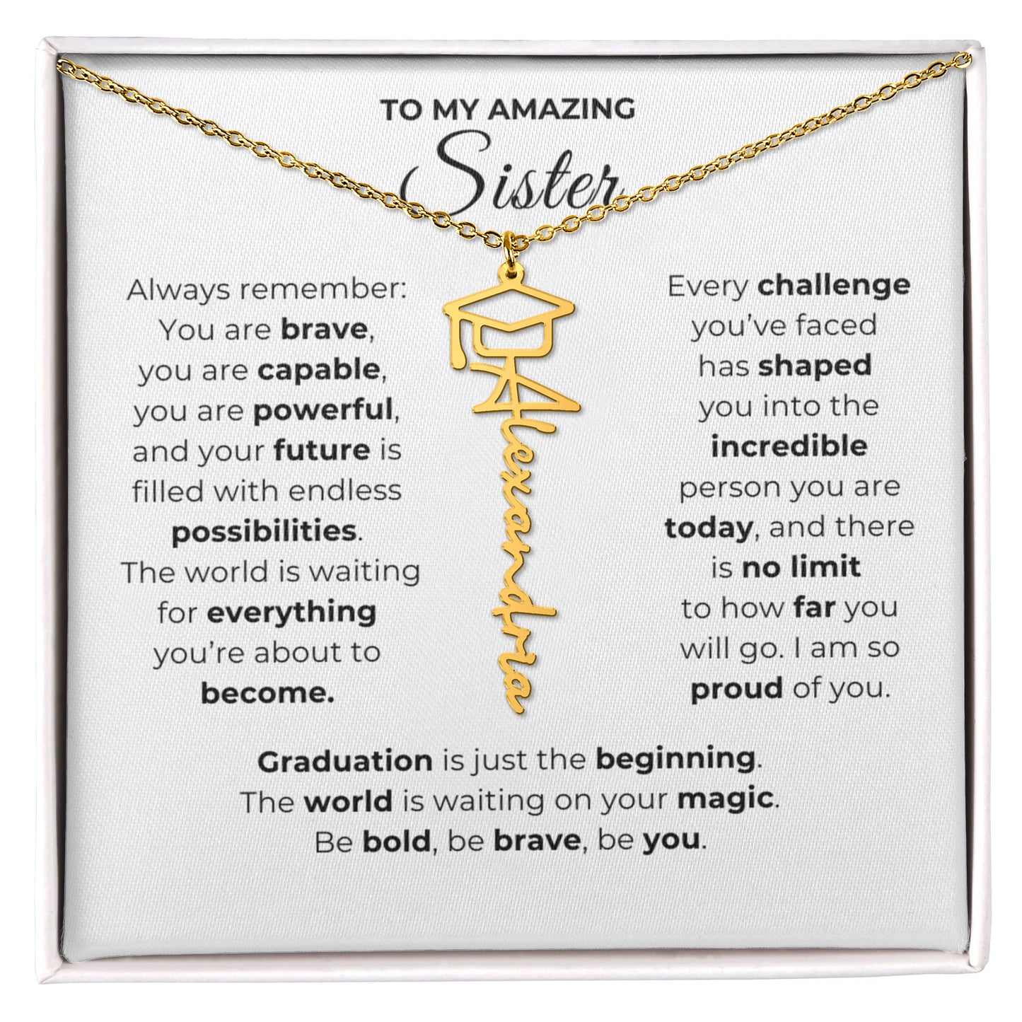 Personalized Sister Graduation Gift-So Proud of You