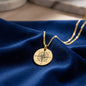Personalized Compass Necklace for Bonus Son, Cuban Coin Necklace