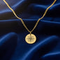Personalized Compass Necklace for Bonus Son, Cuban Coin Necklace