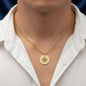 Personalized Compass Necklace for Bonus Son, Cuban Coin Necklace