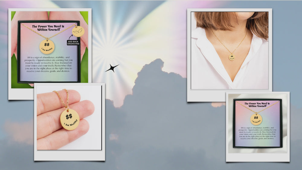 
                
                    Load and play video in Gallery viewer, 88 Angel Number Necklace-&amp;quot;Opportunities Are Coming&amp;quot; Coin Necklace
                
            