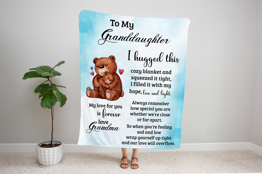 To My Granddaughter-"Cozy Hug" Plush Blanket